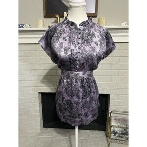 Apt 9 Y2K Babydoll Fairy Grunge Smocked Flowy Top Sz XL Floral Short Sleeve
